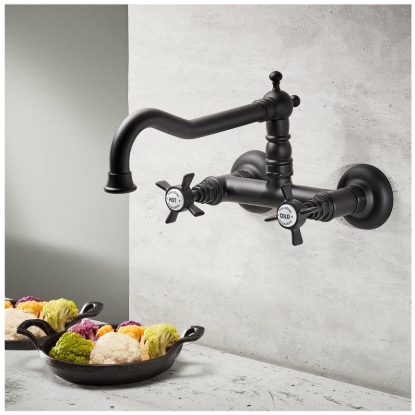 Εικόνα της Μπαταρία Κουζίνας Τοίχου Bugnatese Princeton 852-400 Black Matt