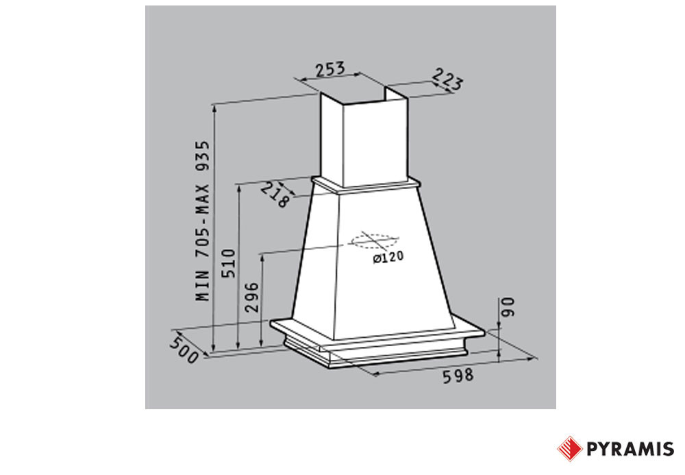 Εικόνα της Απορροφητήρας Pyramis Καμινάδα Ρουστίκ Classic 60cm 065018002