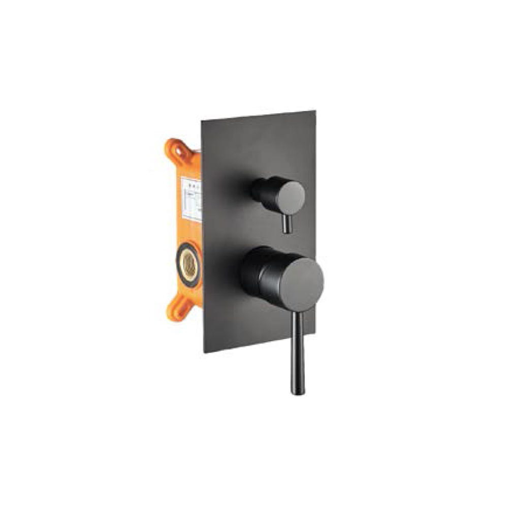 Εικόνα της Μίκτης Εντοιχισμού 2 Εξόδων Interflex Fine 086986 Black Matt