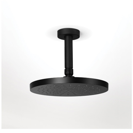 Εικόνα της Ανακλινόμενη Κεφαλή ABS Ø20 Με Μπράτσο Οροφής 10cm E044075-400 + R50813-400 Black Matt