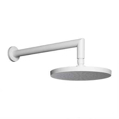 Εικόνα της Ανακλινόμενη Κεφαλή ABS Ø20 Με Επίτοιχο Μπράτσο 35cm E044075-300 + R50809-300 White Matt