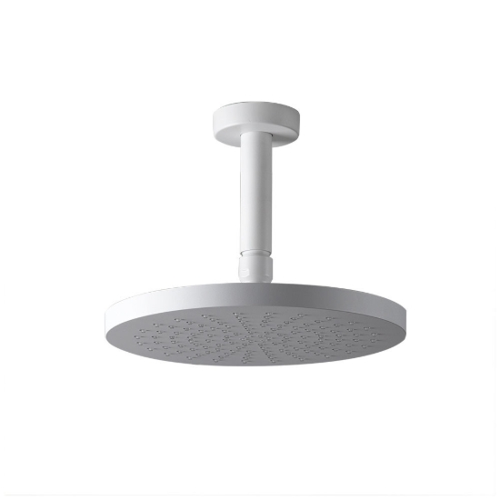 Εικόνα της Ανακλινόμενη Κεφαλή ABS Ø20 Με Μπράτσο Οροφής 10cm E044075-300 + R50813-300 White Matt