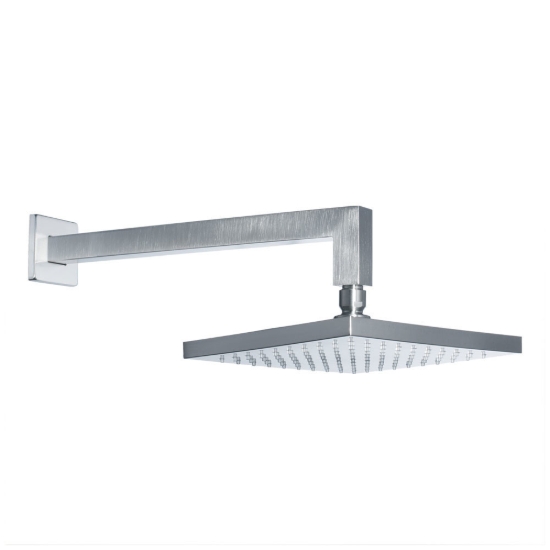 Εικόνα της Ανακλινόμενη Κεφαλή ABS 20x20 Με Επίτοιχο Μπράτσο 35cm E044077-110 + R50802-110 Inox