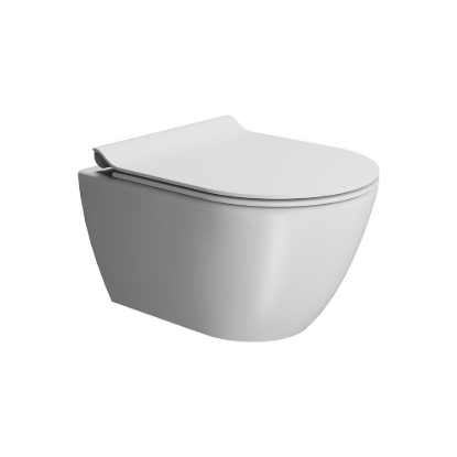 Εικόνα της Λεκάνη Κρεμαστή GSI Pura Swirl 881600SC-301 50cm White Matt Με Slim Soft Close Κάλυμμα