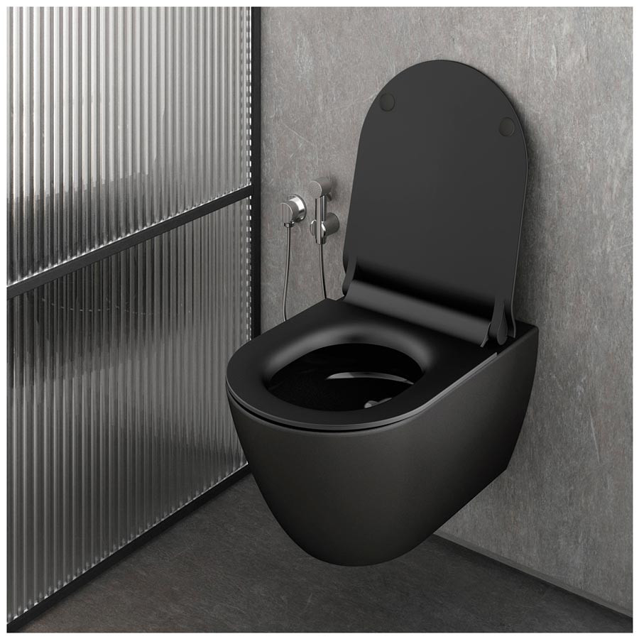 Εικόνα της Λεκάνη Κρεμαστή GSI Pura Swirl 881600SC-401 50cm Ardesia Με Slim Soft Close Κάλυμμα