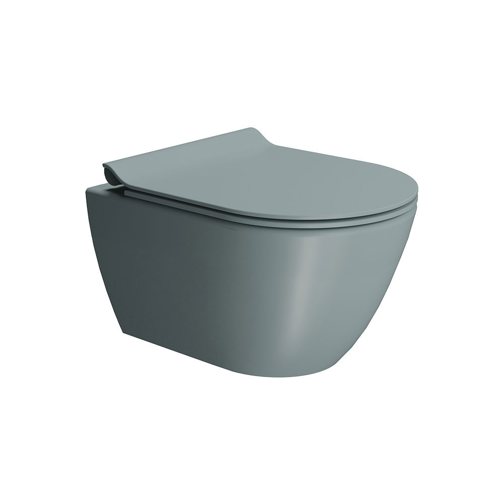 Εικόνα της Λεκάνη Κρεμαστή GSI Pura Swirl 881600SC-920 50cm Ghiaccio Με Slim Soft Close Κάλυμμα