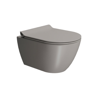 Εικόνα της Λεκάνη Κρεμαστή GSI Pura Swirl 881600SC-440 50cm Tortora Με Slim Soft Close Κάλυμμα