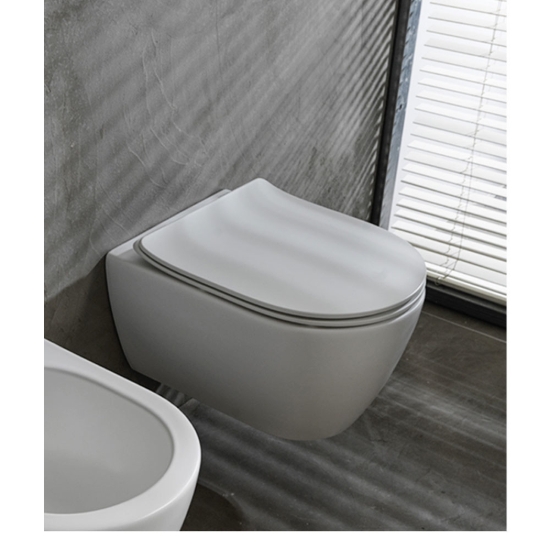 Εικόνα της Λεκάνη Κρεμαστή Scarabeo Moon Clean Flush 552000SC-301 Rimless 50,5cm White Matt Με Slim Soft Close Κάλυμμα