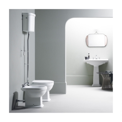 Εικόνα της Λεκάνη GSI Classic High Level 871000HC 62-68cm Υψηλής Πίεσης Κατωστόμια Κομπλέ Με Soft Close Κάλυμμα