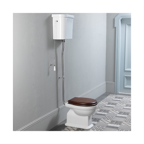 Εικόνα της Λεκάνη GSI Classic High Level 871100HW 62-68cm Υψηλής Πίεσης Πισωστόμια Κομπλέ Με Ξύλινο Μασίφ Κάλυμμα