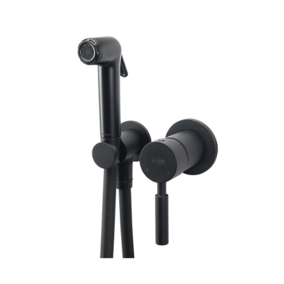 Εικόνα της Μίκτης Εντοιχισμού 2 Οπών Με Ντουζάκι Για Μπιντέ La Torre New Tech 12211-400 Black Matt