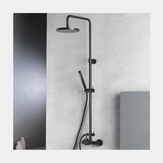 Εικόνα της Στήλη Ντούς 2 Εξόδων Eurorama Tonda 145065-400 Black Matt