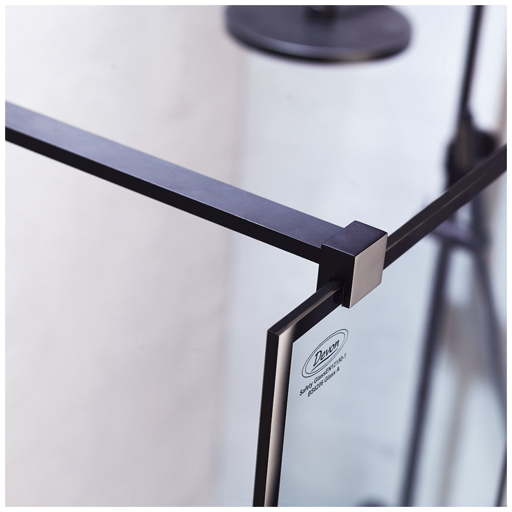 Εικόνα της Διαχωριστικό Ντους Devon Iwis Walk-in Decor IW120DC-400 Black Matt 117-119cm