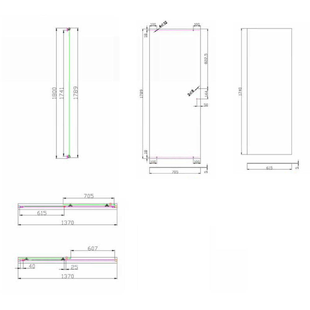 Εικόνα της Καμπίνα Ντουσιέρας Starlet Slider 1+1 SLS140S-100 137-141cm Stripes
