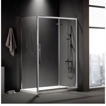 Εικόνα της Καμπίνα Ντουσιέρας Devon Flow Slider 1+1 SLF120C-100 117-121cm Clean Glass