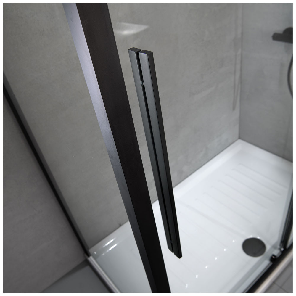 Εικόνα της Καμπίνα Ντουσιέρας Devon Flow Slider 1+1 SLF130C-400 127-131cm Black Matt Clean Glass