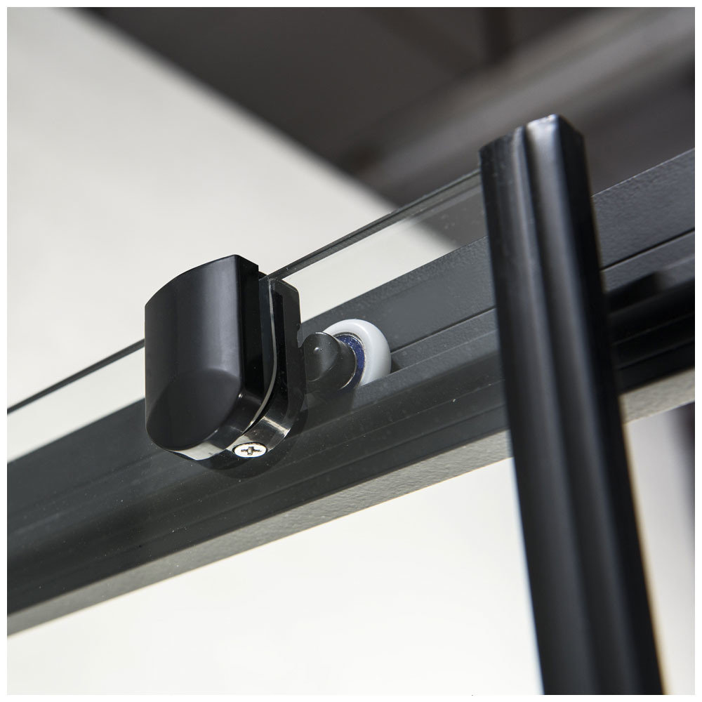 Εικόνα της Καμπίνα Ντουσιέρας Devon Flow Slider 1+1 SLF150C-400 147-151cm Black Matt Clean Glass