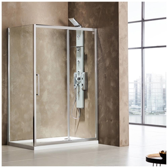 Εικόνα της Καμπίνα Ντουσιέρας Devon Primus Plus Slider 1+1 SLT130C-100 127-131cm Clean Glass