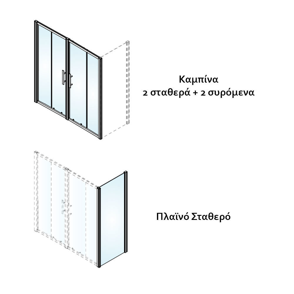 Εικόνα της Καμπίνα Ντουσιέρας Devon Primus Plus Slider 2+2 SL2T200C-100 197-201cm Clean Glass