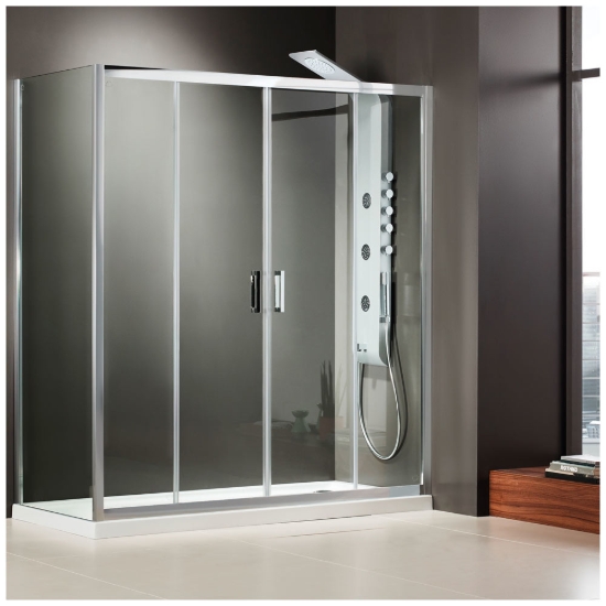 Εικόνα της Καμπίνα Ντουσιέρας Axis Slider 2+2 SL2X170C-100 167-171cm Clean Glass