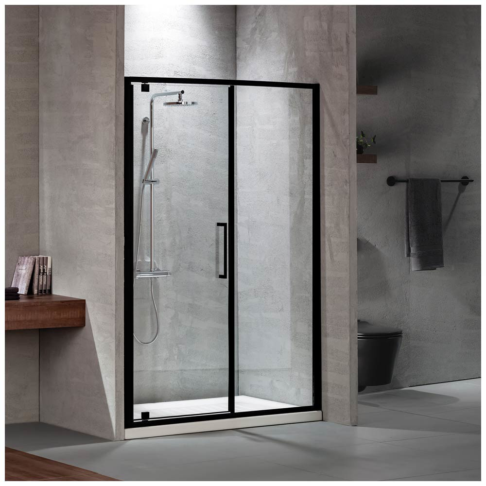 Εικόνα της Καμπίνα Ντουσιέρας Devon Primus Plus Pivot + Infill PIR140C-400 137-141cm Black Matt Clean Glass