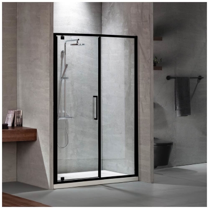 Εικόνα της Καμπίνα Ντουσιέρας Devon Primus Plus Pivot + Infill PIR140C-400 137-141cm Black Matt Clean Glass