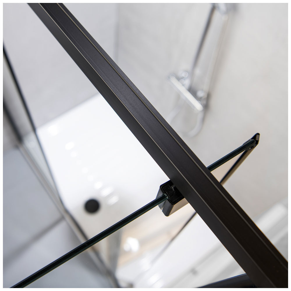 Εικόνα της Καμπίνα Ντουσιέρας Devon Primus Plus Pivot + Infill PIR140C-400 137-141cm Black Matt Clean Glass