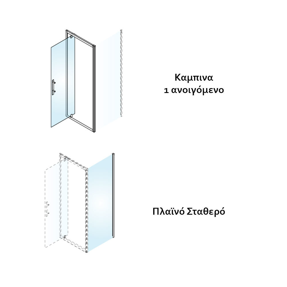 Εικόνα της Καμπίνα Ντουσιέρας Devon Flow Pivot PF80C-400 77-81cm Black Matt Clean Glass