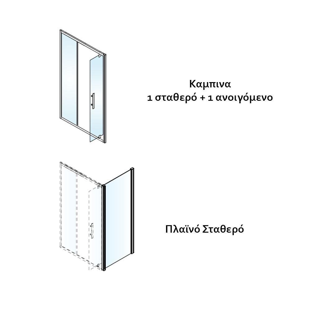 Εικόνα της Καμπίνα Ντουσιέρας Devon Primus Plus Pivot + Infill PIR140C-100 137-141cm Clean Glass
