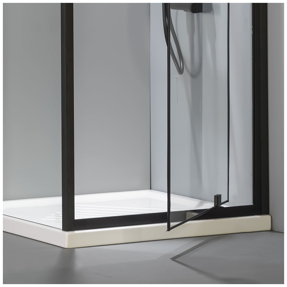 Εικόνα της Καμπίνα Ντουσιέρας Devon Flow Pivot PF90C-400 87-91cm Black Matt Clean Glass