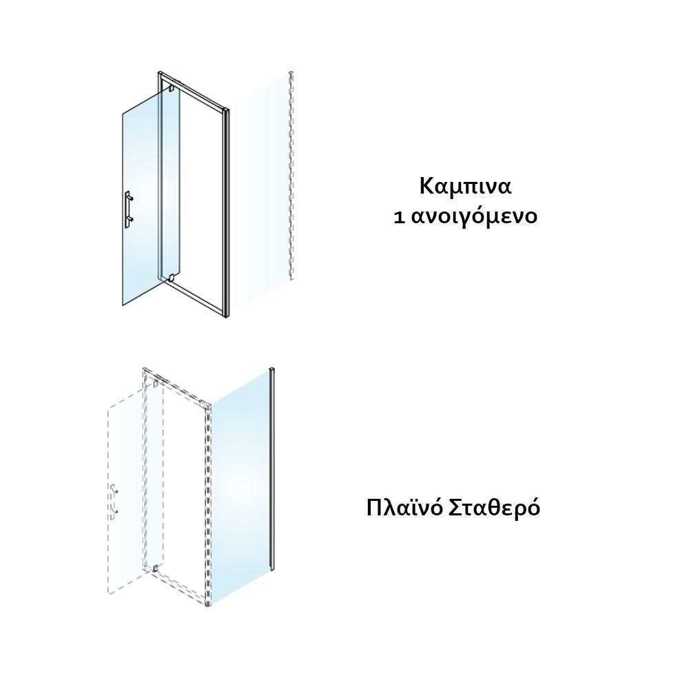 Εικόνα της Καμπίνα Ντουσιέρας Devon Flow Pivot PF90C-400 87-91cm Black Matt Clean Glass