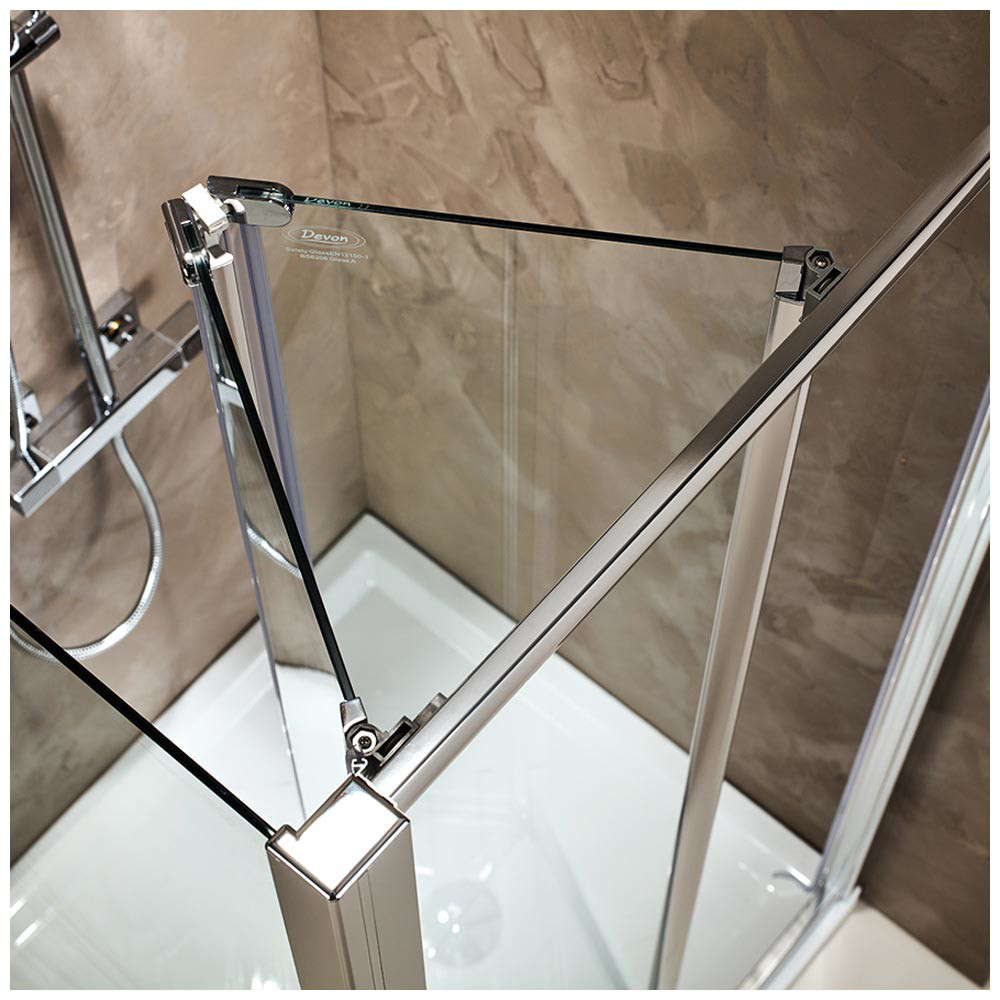 Εικόνα της Καμπίνα Ντουσιέρας Devon Primus Plus Bi-fold BI090T-100 85,5-89,5cm Clear