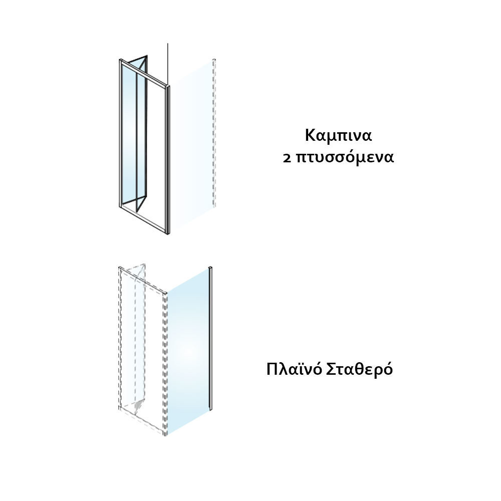 Εικόνα της Καμπίνα Ντουσιέρας Devon Primus Plus Bi-fold BI090T-100 85,5-89,5cm Clear