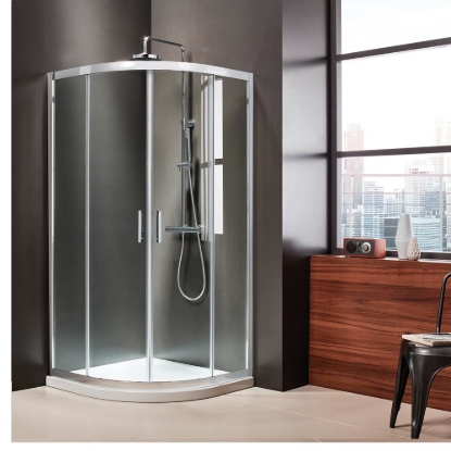 Εικόνα της Καμπίνα Ντουσιέρας 1/4 Κύκλου Axis Quadrant QX90C-100 90x90cm Clean Glass