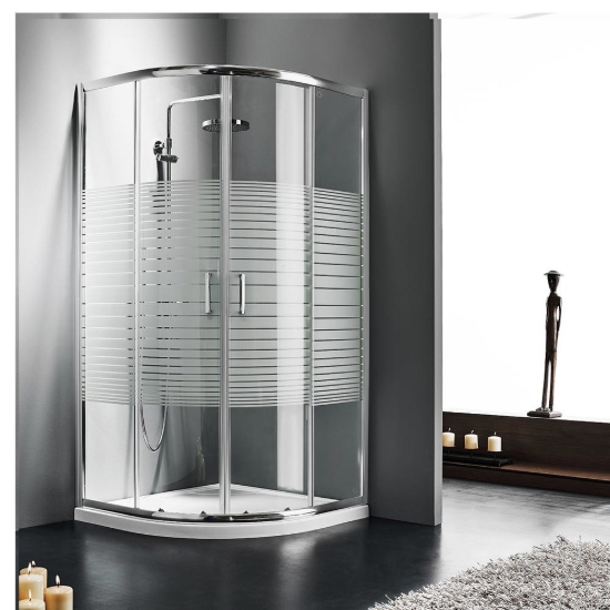 Εικόνα της Καμπίνα Ντουσιέρας 1/4 Κύκλου Starlet Quadrant QS90S-100 90x90cm Stripes