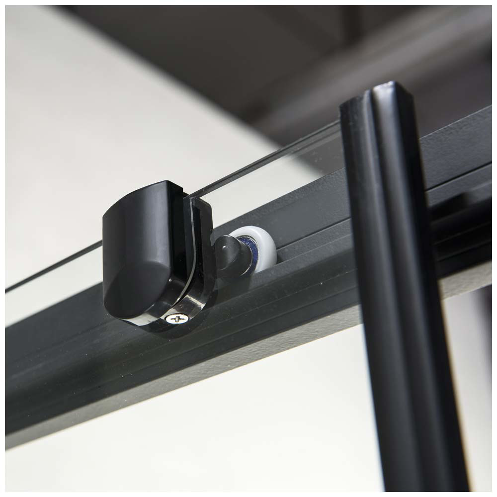Εικόνα της Καμπίνα Ντουσιέρας Devon Flow Corner Entry  CF10080C-400 100x80cm Black Matt Clean Glass