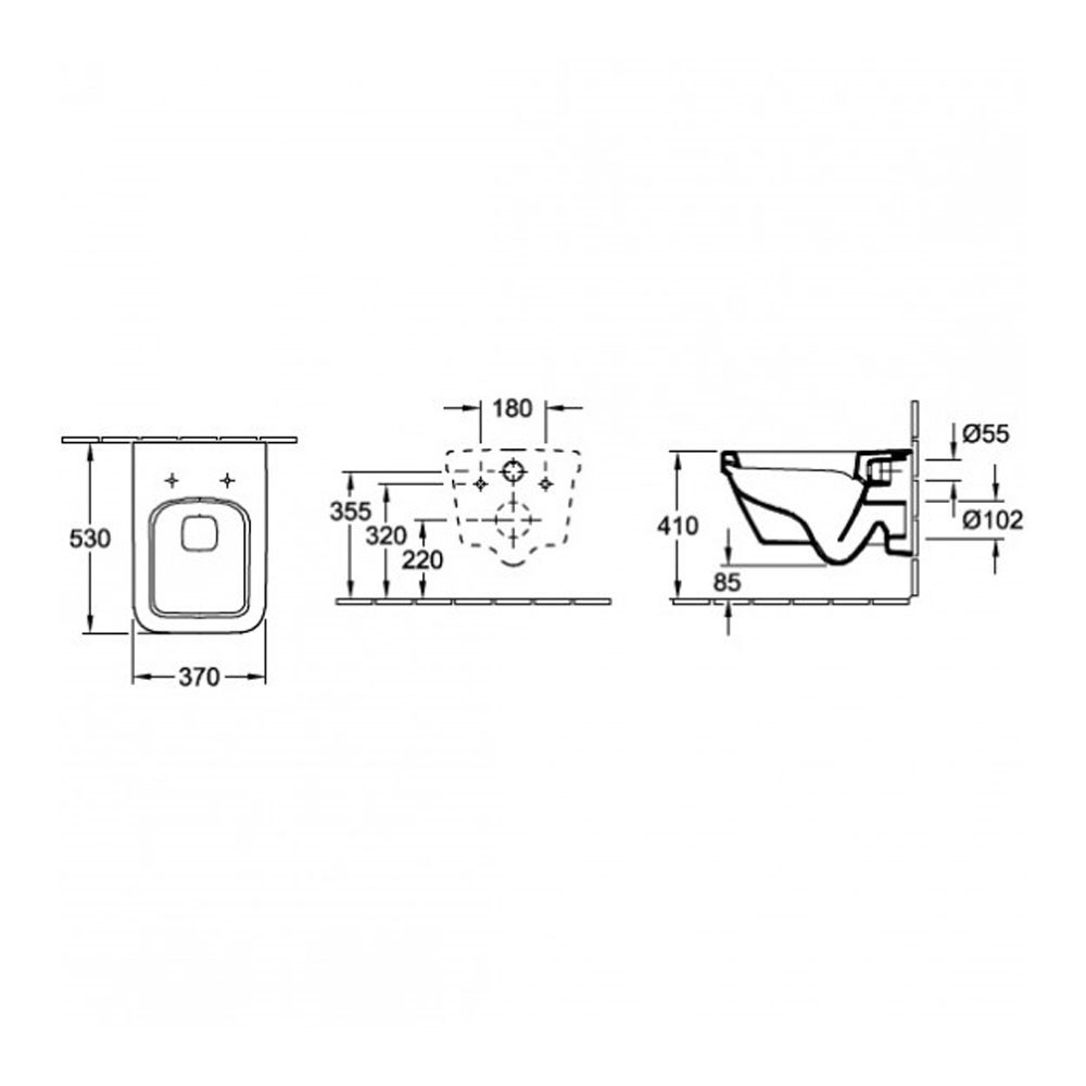 Εικόνα της Λεκάνη Κρεμαστή Villeroy & Boch Architectura 5685HR01 Rimless 53cm Με Soft Close Κάλυμμα
