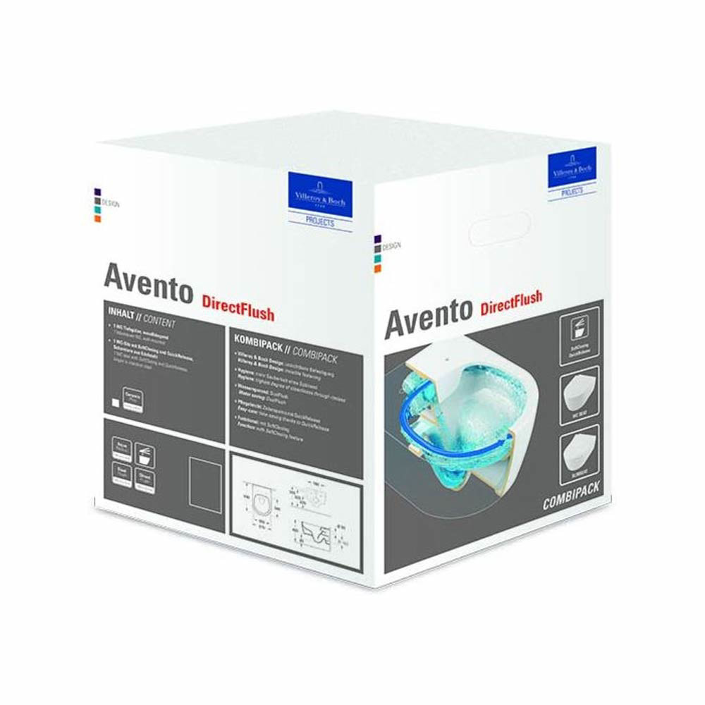Εικόνα της Λεκάνη Κρεμαστή Villeroy & Boch Avento 5656R001 Rimless 53cm Με Soft Close Κάλυμμα