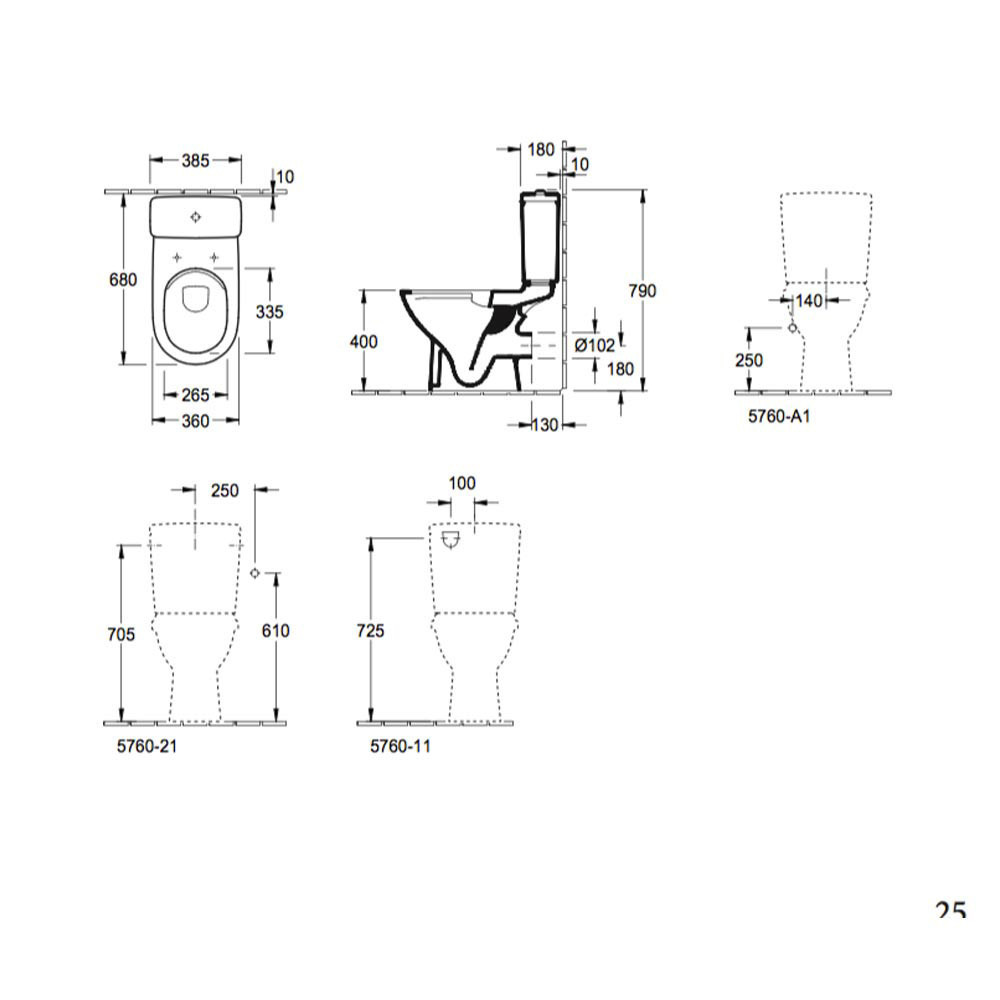 Εικόνα της Λεκάνη Villeroy & Boch O. Novo 5661R001 Rimless 67cm