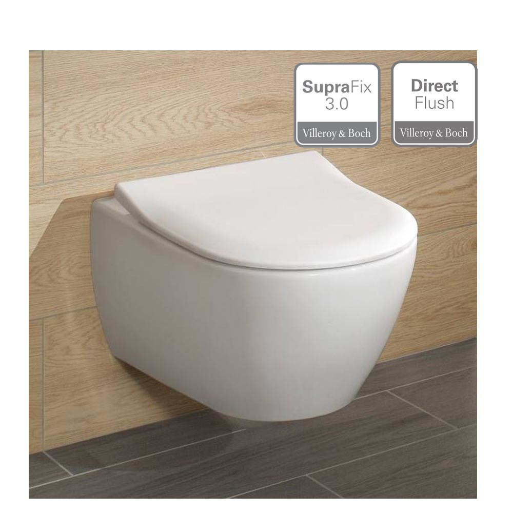 Εικόνα της Λεκάνη Κρεμαστή Villeroy & Boch Subway 2.0 5614R201 Rimless 56cm Με Slim Soft Close Κάλυμμα