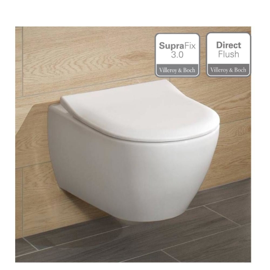 Εικόνα της Λεκάνη Κρεμαστή Villeroy & Boch Subway 2.0 5614R201 Rimless 56cm Με Slim Soft Close Κάλυμμα