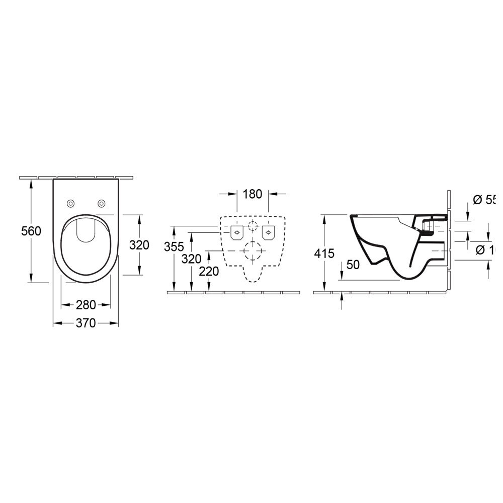 Εικόνα της Λεκάνη Κρεμαστή Villeroy & Boch Subway 2.0 5614R201 Rimless 56cm Με Slim Soft Close Κάλυμμα