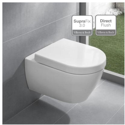 Εικόνα της Λεκάνη Κρεμαστή Villeroy & Boch Subway 2.0 5614R001 Rimless 56cm Με Soft Close Κάλυμμα