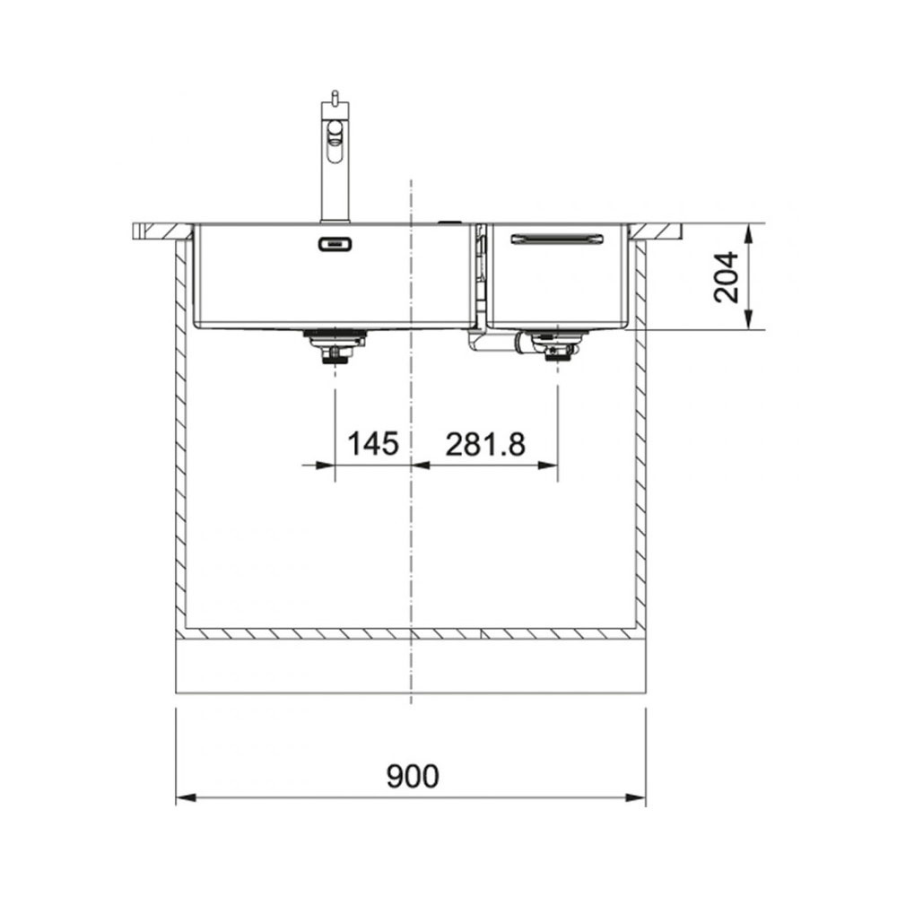 Εικόνα της Νεροχύτης Franke Box Center BWX 220-54-27ΜΔ (86x51) Inox 3040100218