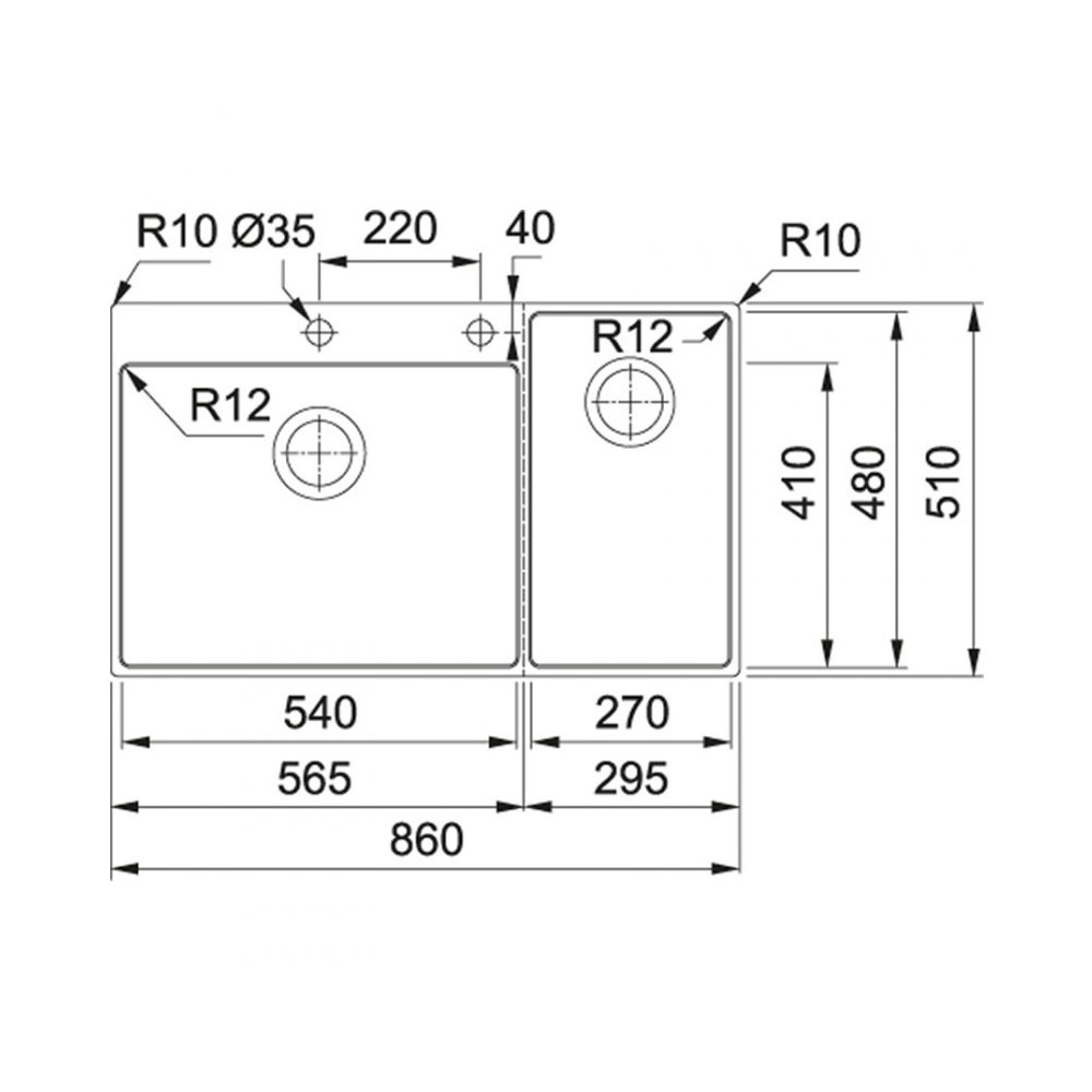 Εικόνα της Νεροχύτης Franke Box Center BWX 220-54-27ΜΑ (86x51) Inox 3040100219