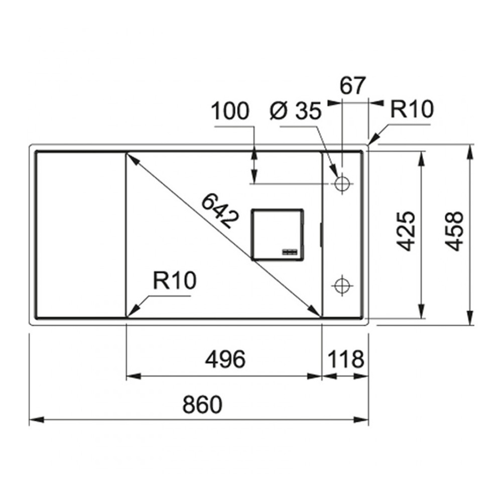 Εικόνα της Νεροχύτης Υποκαθήμενος Franke Fresno FSG 211-86 (86x45,8) Oyster 3142101135