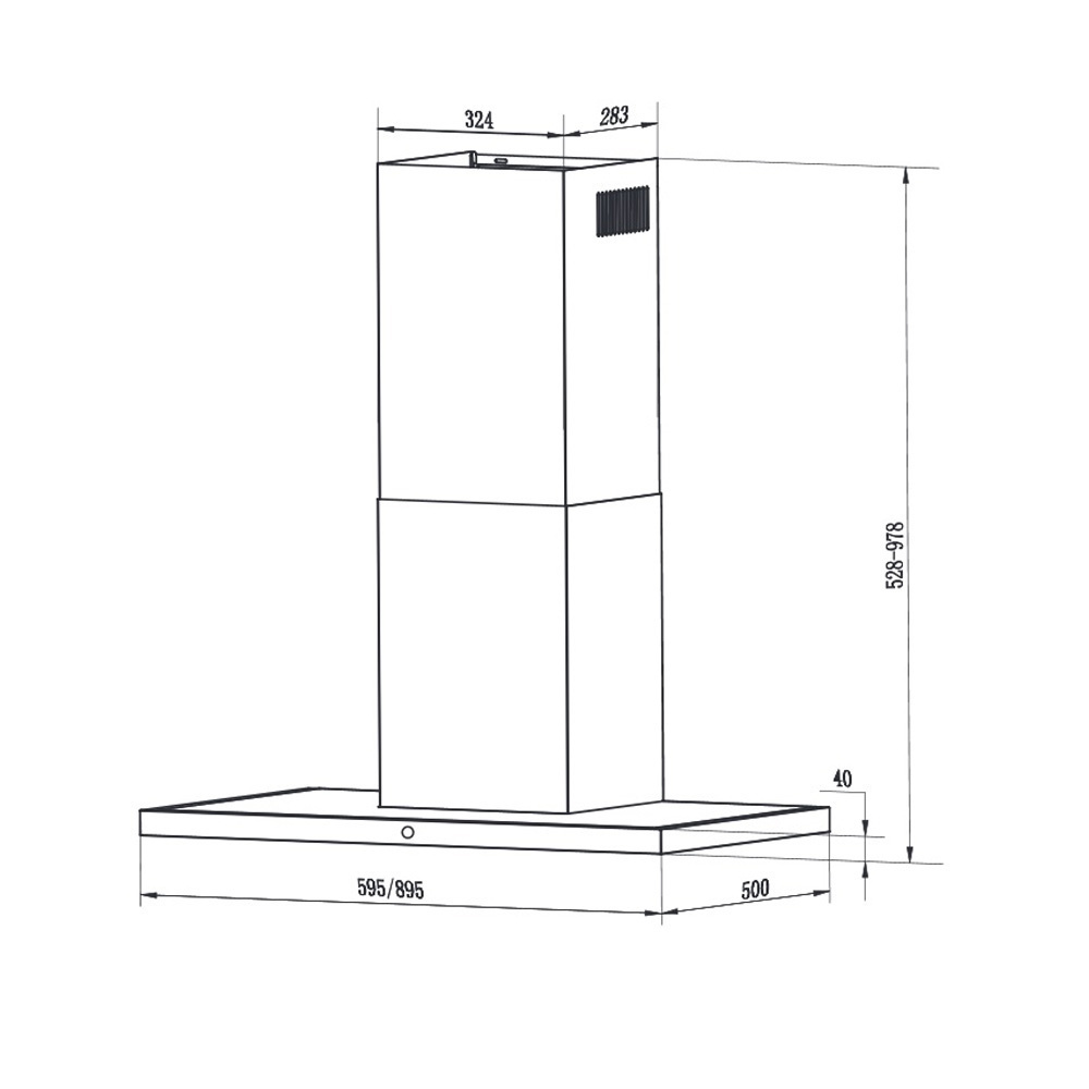 Εικόνα της Απορροφητήρας Faber TSPG X/BK A90 2LS Καμινάδα 90cm Inox