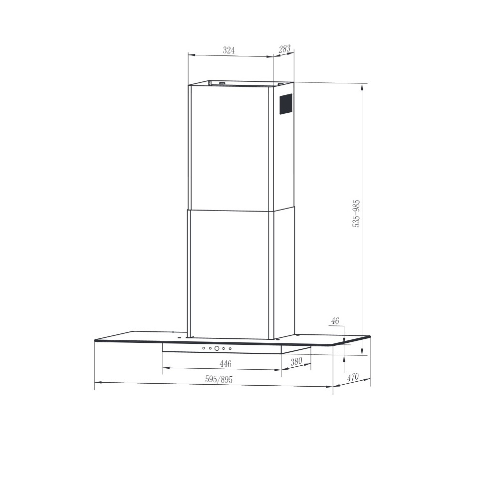 Εικόνα της Απορροφητήρας Faber TGL X A60 2LS Καμινάδα 60cm Inox