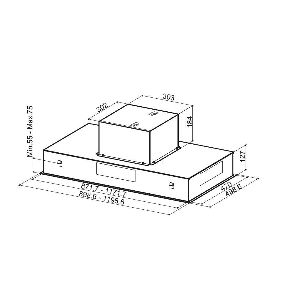 Εικόνα της Απορροφητήρας Faber Heaven 2.0 X A120  Inox Νησίδας 120cm