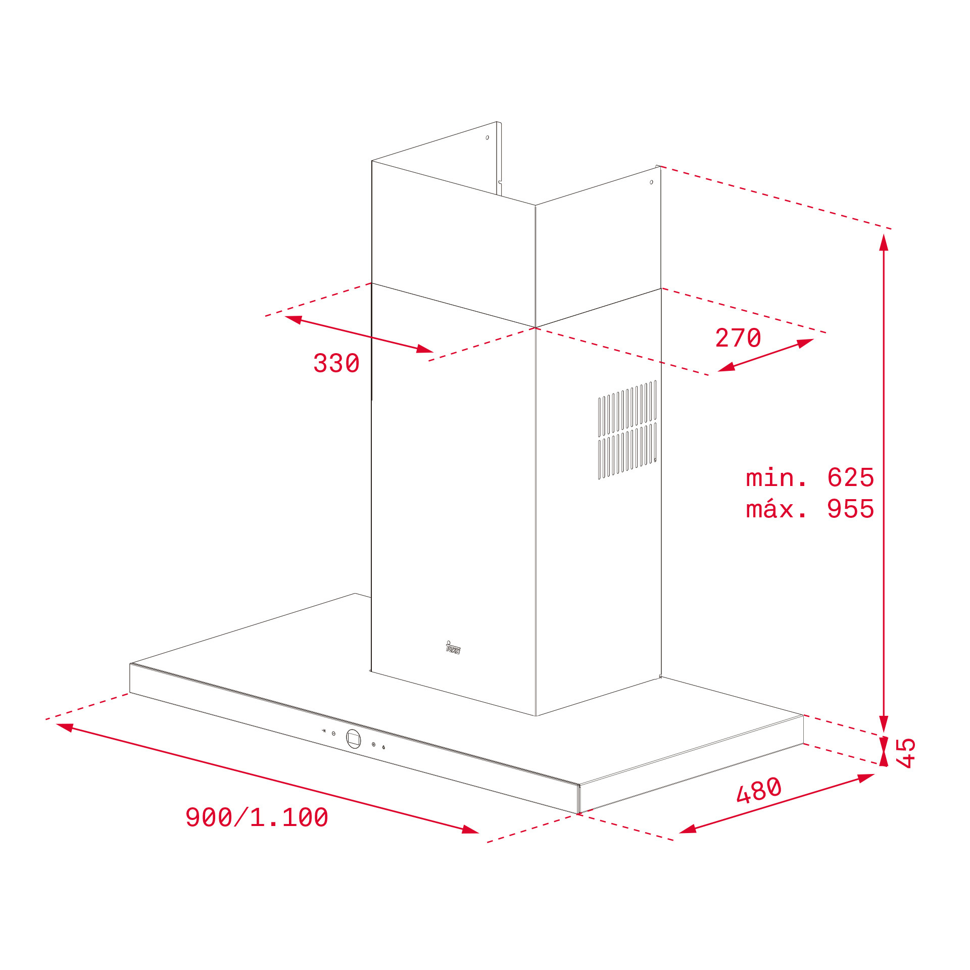 Εικόνα της Απορροφητήρας Teka Perfecta 4 DLH 985 T Καμινάδα 90cm Inox/Μαύρο Κρύσταλλο